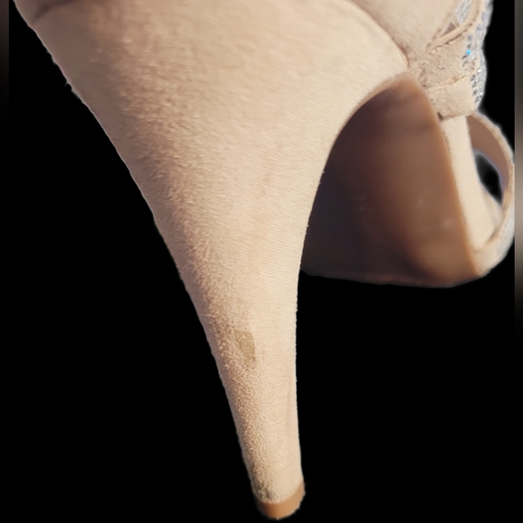 Kelly & Katie Nude Crystal Cutout High Heel Sandals Size 9M - Picture 5 of 6